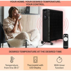 Klarstein Thermaxx Heatstream Oil Radiator 2500W 5-35 °C 24h Timer -Heating Equipment 40577318 3