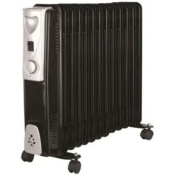 Radiator Heater 3000w 13 Fin Black Oil Filled Radiator With 3 Heat Settings Portable Energy Efficient Electric Heater Small Compact Floor Standing Room Heater With Adjustable Heat Control