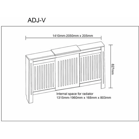 Radiator Cover Wall Cabinet Adjustable MDF Wood Anthracite Vertical Style Modern 5 Radiator Cover Wall Cabinet Adjustable MDF Wood Anthracite Vertical Style Modern - Image 3