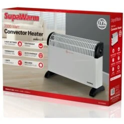 SupaWarm Convector Heater 2000w Size: 535mm(w)x200mm(d)x385mm(h) - SCH2000W -Heating Equipment 42390003 3
