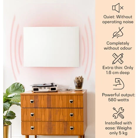 Klarstein Klarstein Wonderwall Air Infinite, Infrared Heater, 90x60cm, 580W, Wall, FB 4 Klarstein Klarstein Wonderwall Air Infinite, Infrared Heater, 90x60cm, 580W, Wall, FB - Image 2