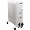 White Oil Filled Radiator Portable Electric Heater Thermostat 9 Fin 2000W With Timer -Heating Equipment 46875501 1