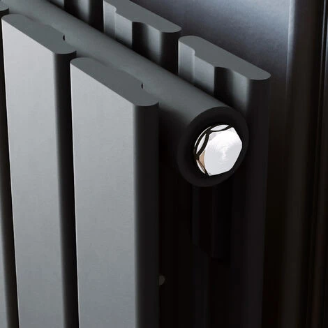 ELEGANT 600 X 1216 Mm Anthracite Radiator Column Double Flat Panel High Heat Output Radiator Heater + Chrome Thermostatic Radiator Valves 6 ELEGANT 600 X 1216 Mm Anthracite Radiator Column Double Flat Panel High Heat Output Radiator Heater + Chrome Thermostatic Radiator Valves - Image 4