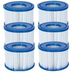 6 Pack Bestway 58323 Lay-Z-Spa Filter Cartridge, Size VI 10.6cm X 8cm