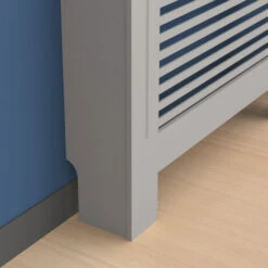 Extra Tall 92cm Radiator Cover MDF Modern Cabinet Slatted Grill Grey, Small 78 X 19 X 92.2 Cm -Heating Equipment 53347702 3
