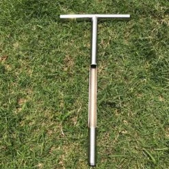 HIASDFLS Sonde D'Échantillonneur De Sol De Golf De 20 Pouces, Kit D'Analyse De Sol À Poignée En T En Acier Inoxydable (Argent)