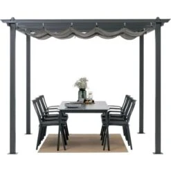 DesignDrop- Orlando Pergola Gazebo Canopy, Outdoor Garden- 3m -Heating Equipment 57591178 3