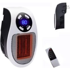 500W Space Heater, Wall Plug Electric Heater As Seen On TV With Adjustable Thermostat And Timer And LED Display, Compact For The Office Dorm.