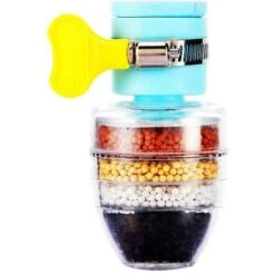 Activated Carbon Water Faucet, Water Faucet Cleaning Purifier, Universal Interface Filter With One Filter Element (Blue,3pcs)