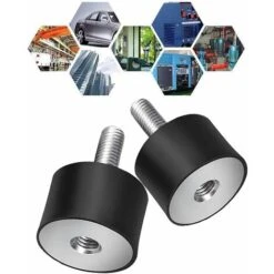 Rubber Isolator Mount, 4pcs Anti-Vibration Screw Damper Silencer Block (VD30 X 20, M8 X 23) -Heating Equipment 64194439 4