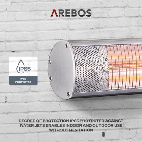 AREBOS 2000 W Infrared Radiant Heater Black With Remote Control 3 Heat Levels Gastro Bar Radiant Heater Quartz Radiant Heater Patio Heater Changing Table Radiant Wall Heater 6 AREBOS 2000 W Infrared Radiant Heater Black With Remote Control 3 Heat Levels Gastro Bar Radiant Heater Quartz Radiant Heater Patio Heater Changing Table Radiant Wall Heater - Image 4