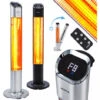 AREBOS 2000 Watt Floor Heater 2 Heat Settings 24 H Timer With Remote Control Carbon Infrared Heater For Indoor & Outdoor Use Patio Heater Digital Display 2 AREBOS 2000 Watt Floor Heater 2 Heat Settings 24 H Timer With Remote Control Carbon Infrared Heater For Indoor & Outdoor Use Patio Heater Digital Display -Heating Equipment 65113691 1