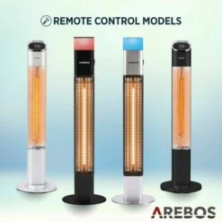 AREBOS 2000 Watt Floor Heater 2 Heat Settings 24 H Timer With Remote Control Carbon Infrared Heater For Indoor & Outdoor Use Patio Heater Digital Display -Heating Equipment 65113691 5