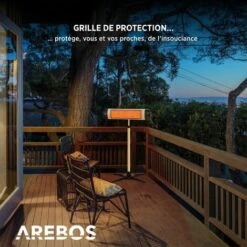 AREBOS Infrared Radiant Heater 2500 W With Remote Control With Cross Stand Height Adjustable Swivelling Protection Class IP34 3 Heat Settings Incl. Wall Mounting Indoor And Outdoor Use -Heating Equipment 65262776 4
