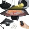AREBOS Radiant Ceiling Heater 2000 W + Remote Control 3 Heat Settings Infrared Radiant Heater Patio Heater Patio Heater Black Hexagonal + LED Lamp -Heating Equipment 65262780 1