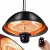 AREBOS Radiant Ceiling Heater 1.500 W Incl. Remote Control Black 3 Heat Settings Balcony Heater Tent Heater Electric Patio Heater -Heating Equipment 65262781 1
