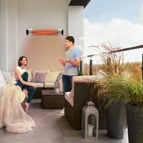 AREBOS Infrared Radiant Heater 2000 W With Remote Control 2 Heat Settings 60° Inclination Incl. Mounting Material Radiant Heater Patio Heater Patio Heater Ceiling Heater Silver 4 AREBOS Infrared Radiant Heater 2000 W With Remote Control 2 Heat Settings 60° Inclination Incl. Mounting Material Radiant Heater Patio Heater Patio Heater Ceiling Heater Silver - Image 2