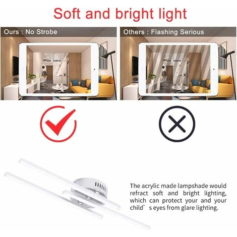 Modern Led Ceiling Light, Flush Mount Led Ceiling Light With 3 Lights, Modern Ceiling Light For Bedroom Living Room Dining Room Kitchen 6 Modern Led Ceiling Light, Flush Mount Led Ceiling Light With 3 Lights, Modern Ceiling Light For Bedroom Living Room Dining Room Kitchen - Image 4