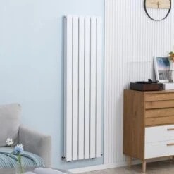 HOMCOM 46 X 160cm Vertical Radiator, Space Heater, Water-filled Heater For Home White -Heating Equipment 68090696 3