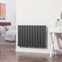 HOMCOM 83 X 60cm Single Panel Vertical Radiator, Space Heater, Grey -Heating Equipment 68090697 3