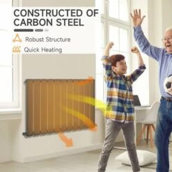 HOMCOM 83 X 60cm Single Panel Vertical Radiator, Space Heater, Grey -Heating Equipment 68090697 5