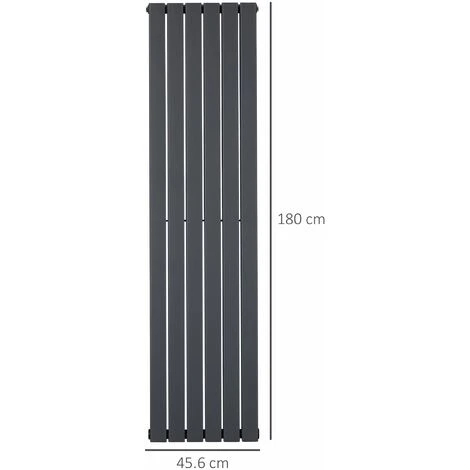 HOMCOM Wall-mounted Radiator Water-filled Heat Centralised Space Heater For Home Grey 4 HOMCOM Wall-mounted Radiator Water-filled Heat Centralised Space Heater For Home Grey - Image 2