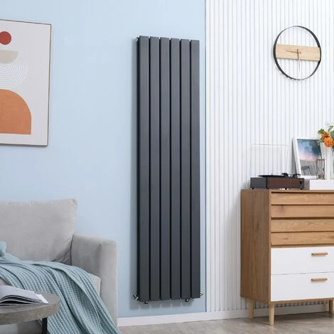 HOMCOM Wall-mounted Radiator Water-filled Heat Centralised Space Heater For Home Grey 5 HOMCOM Wall-mounted Radiator Water-filled Heat Centralised Space Heater For Home Grey - Image 3
