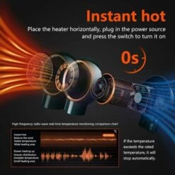 Desktop Heater Indoor Space Heater 500W Portable Energy-saving Silent Small Table Heater Suitable For Home And Office Indoor Use, With Safety Power Switch (pink) -Heating Equipment 68106878 4