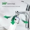 Water Filter Faucet,Universal Limescale Filter Faucet With 6 PP Cotton Filter Elements,360°Rotatable Sprayer Head -Heating Equipment 68261896 1