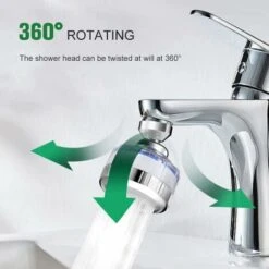 Water Filter Faucet,Universal Limescale Filter Faucet With 6 PP Cotton Filter Elements,360°Rotatable Sprayer Head