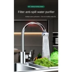 Water Filter Faucet,Universal Limescale Filter Faucet With 6 PP Cotton Filter Elements,360°Rotatable Sprayer Head -Heating Equipment 68261896 5