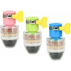 3pcs Mini Faucet Water Filter 6 Layers Activated Carbon Water Faucet Charcoal Faucet Water Filter Cartridge Clean Purifier Kitchen Water Filter Faucet Booster Shower