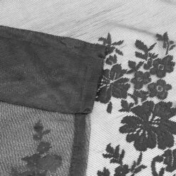 1 Pcs Floral Lace Valance Curtain Embroidery Semi Sheer Short Window Curtain For Kitchen Beautiful Dining Room Window Decor 13761cm Black -Heating Equipment 69212026 5