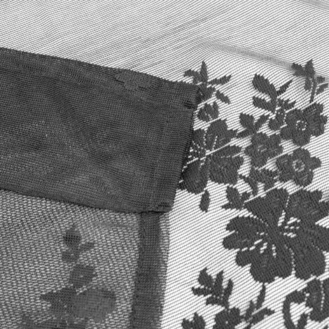 1 Pcs Floral Lace Valance Curtain Embroidery Semi Sheer Short Window Curtain For Kitchen Beautiful Dining Room Window Decor 13041cm Black 7 1 Pcs Floral Lace Valance Curtain Embroidery Semi Sheer Short Window Curtain For Kitchen Beautiful Dining Room Window Decor 13041cm Black - Image 5