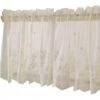 1 Pcs Floral Lace Valance Curtain Embroidery Semi Sheer Short Window Curtain For Kitchen Beautiful Dining Room Window Decor 13761cm Beige -Heating Equipment 69212153 1