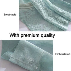 1 Pcs Floral Lace Valance Curtain Embroidery Semi Sheer Short Window Curtain For Kitchen Beautiful Dining Room Window Decor 13761cm Blue -Heating Equipment 69212199 3