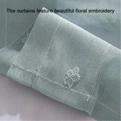 1 Pcs Floral Lace Valance Curtain Embroidery Semi Sheer Short Window Curtain For Kitchen Beautiful Dining Room Window Decor 13761cm Blue -Heating Equipment 69212199 4