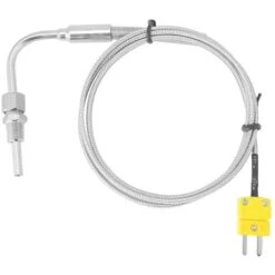EGT Type K Thermocouple For Exhaust Gas Temperature Sensor With Exposed Tip And Connector 1/8 NPT Threads Stainless Steel Probe