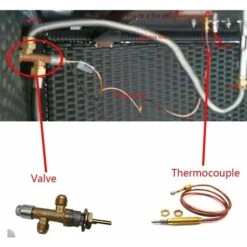 600mm Universal Gas Thermocouple Used On BBQ Grill Or Fire Pit Heater M8x1 End Cap And Head End -Heating Equipment 69624127 3