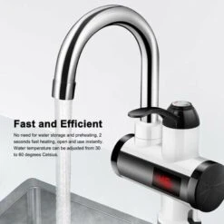 MUFF 3000W Instant Hot Water Faucet Electric Water Heater Tap With LED Digital Display Kitchen Bathroom Water Heating Faucet IPX4 Waterproof 360° Rotatable 220V -Heating Equipment 70951339 4