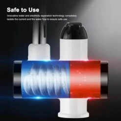 MUFF 3000W Instant Hot Water Faucet Electric Water Heater Tap With LED Digital Display Kitchen Bathroom Water Heating Faucet IPX4 Waterproof 360° Rotatable 220V -Heating Equipment 71113212 3