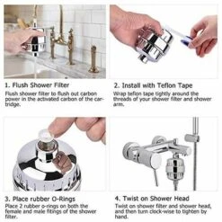Shower Filter, Anti-lime Shower Filter - Filters Chloramine, Fluoride And Heavy Metals, Shower Filter With Replaceable Cartridges - Soften Hard Water, Protect Skin And Hair -Heating Equipment 71246901 3