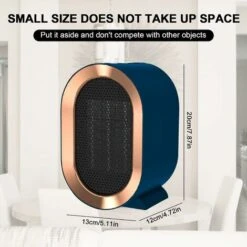 MUFF 1200w Fan Heater, Quiet Economy Space Heater, Mini Portable Fan Heater (Blue) -Heating Equipment 71407181 3