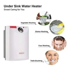 Plus Electric Water Heater Instant With Backlit LED Display, 5.5kW Tankless Hand Wash For Basins Sinks, Over/Under Sink Installation Thermomate ELEX5.5 -Heating Equipment 71426683 4