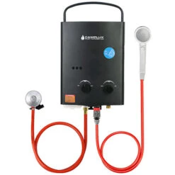 Portable Gas Water Heater With Folding Handle, Tankless LP Gas Boiler, Use For Outdoor Shower Camping RV Trip Horse Bathing Camplux AY132B