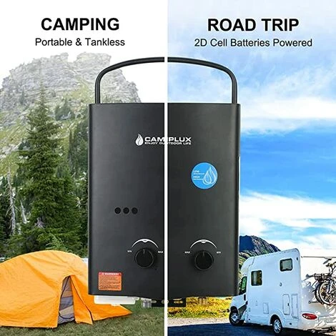 Portable Gas Water Heater With Folding Handle, Tankless LP Gas Boiler, Use For Outdoor Shower Camping RV Trip Horse Bathing Camplux AY132B 3 Portable Gas Water Heater With Folding Handle, Tankless LP Gas Boiler, Use For Outdoor Shower Camping RV Trip Horse Bathing Camplux AY132B - Image 2