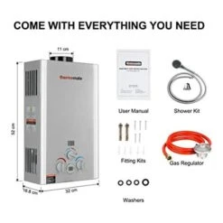 Gas Water Heater, 8L Tankless Propane Water Heater, Portable Instant Gas Boiler, Use For Outdoor Showers, Washing Horses, Camping, RV Thermomate BE211S -Heating Equipment 71426706 5
