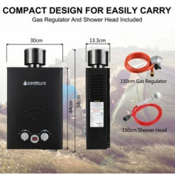Instant Gas Water Heater With Rain Cap, CE Certified GAR Standard Tankless Propane Gas Boiler, Use For Outdoor Shower Camping RV Trip Horse Washing [Energy Class A+] Camplux BW158BC -Heating Equipment 71426707 4