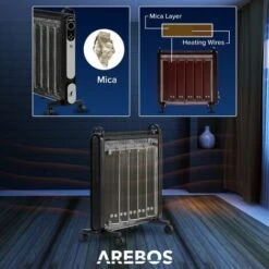 AREBOS Mica Convector 2000 Watt Heater Radiator Heating Electric Heater -Heating Equipment 72164785 4