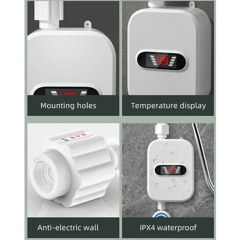 Electric Water Heater For Shower 3.5kw Led Digital Display Mini Instant 110v Hot Waterproof,EU 4 Electric Water Heater For Shower 3.5kw Led Digital Display Mini Instant 110v Hot Waterproof,EU - Image 2
